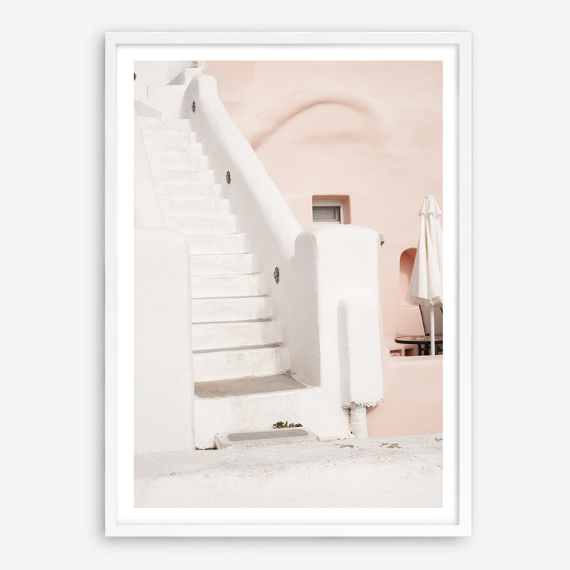 Oia Rose Pink Villa III Photo Art Print