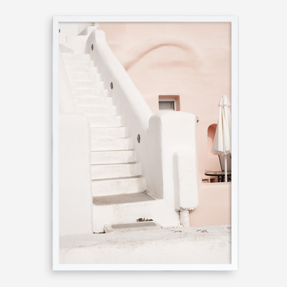 Oia Rose Pink Villa III Photo Art Print