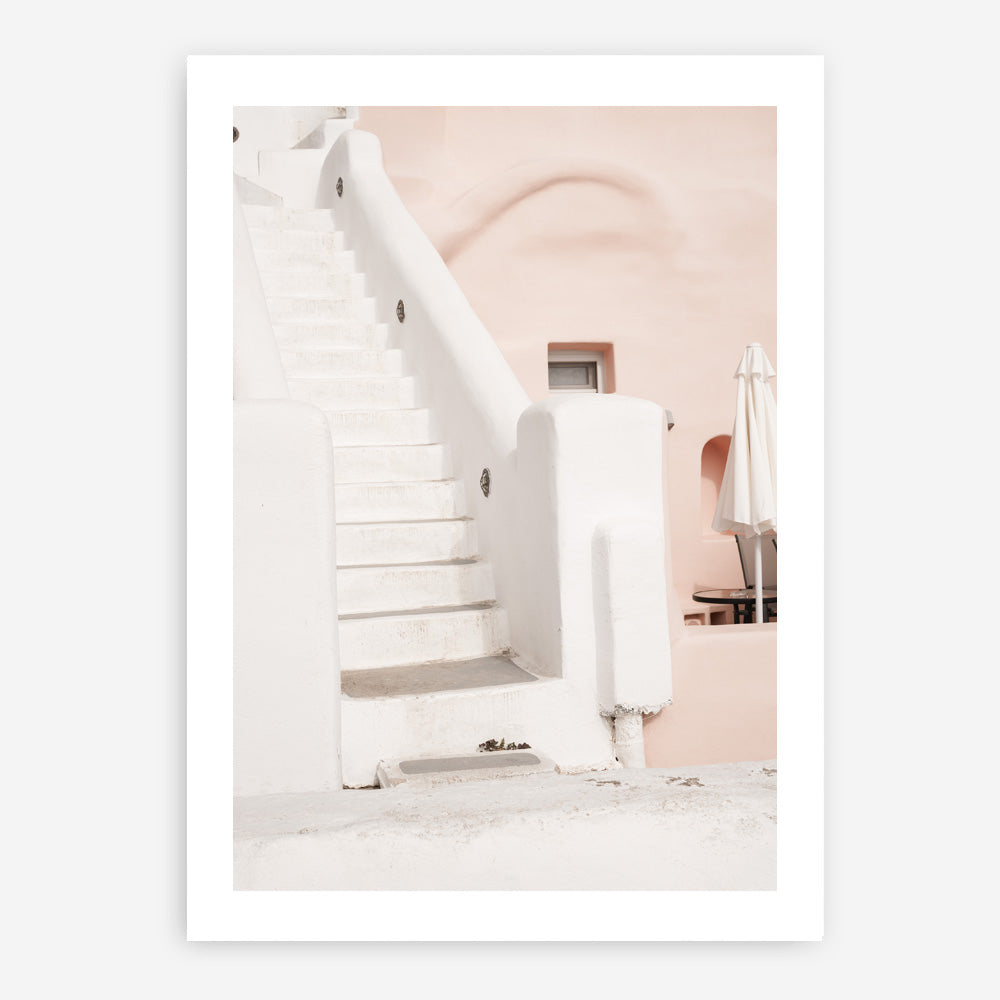 Oia Rose Pink Villa III Photo Art Print