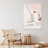 Oia Rose Pink Villa III Photo Canvas Print