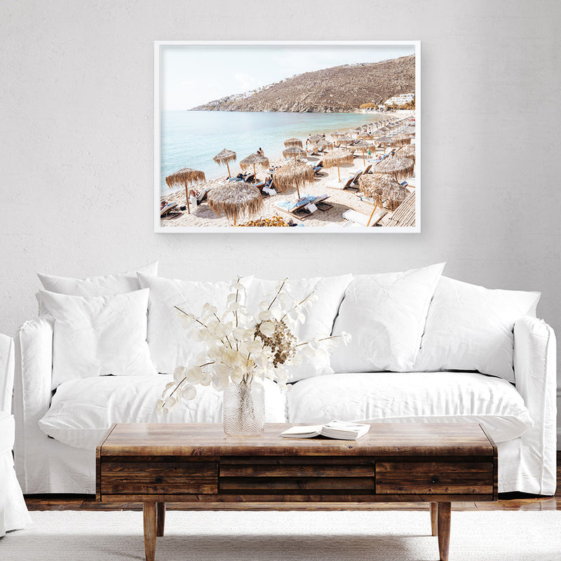 Mykonos Beach I Photo Art Print