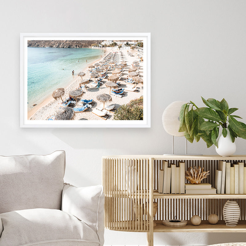 Mykonos Beach II Photo Art Print