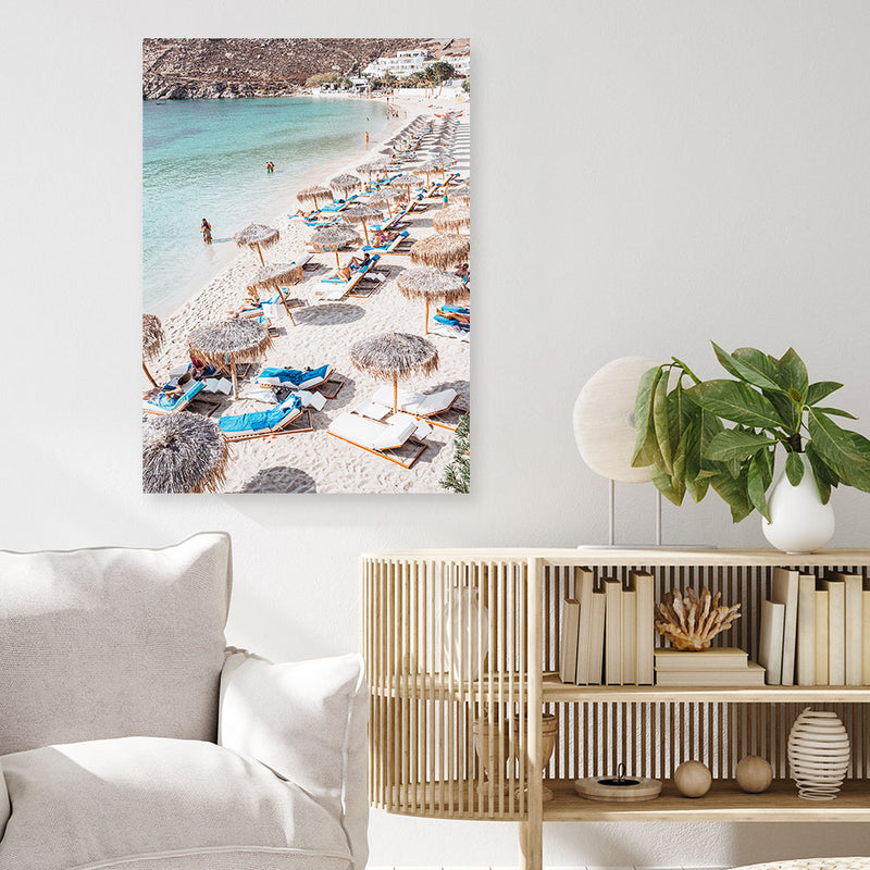 Mykonos Beach III Photo Canvas Print