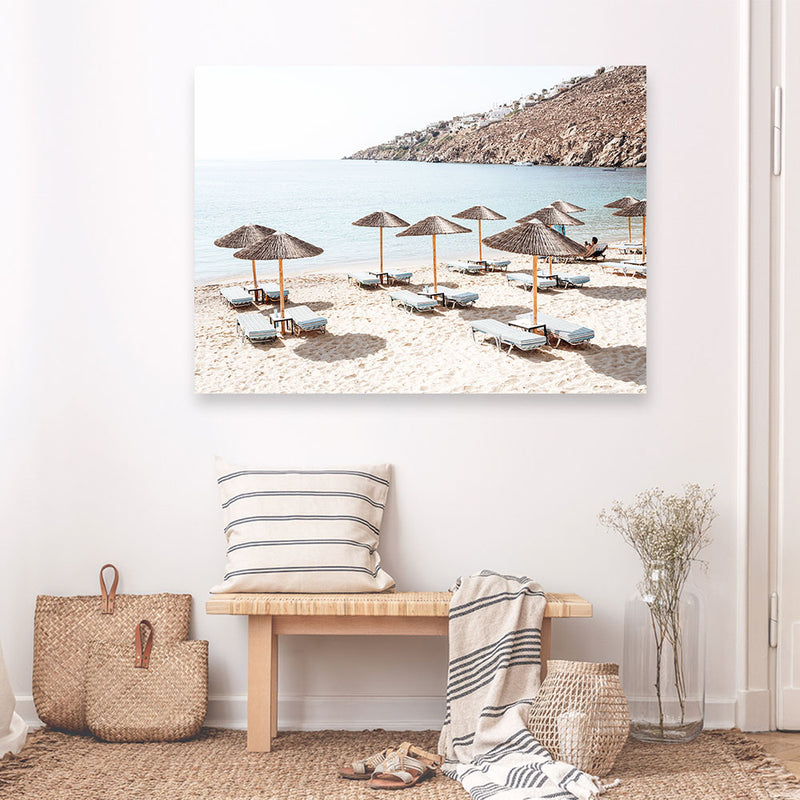 Psarou Beach I Photo Canvas Print
