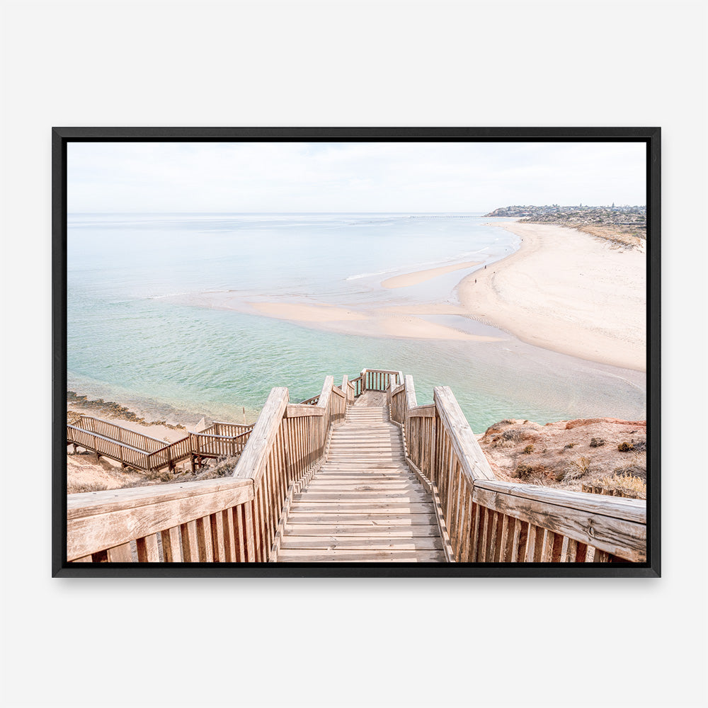 Ocean Stairs Photo Canvas Print