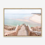 Ocean Stairs Photo Canvas Print
