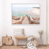 Ocean Stairs Photo Canvas Print