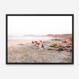 Beach Kangaroos Photo Canvas Print