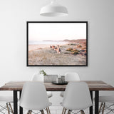 Beach Kangaroos Photo Canvas Print