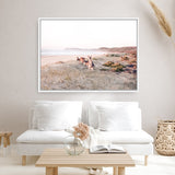 Beach Kangaroos Photo Canvas Print