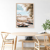 Santorini Beach Parasols Photo Art Print
