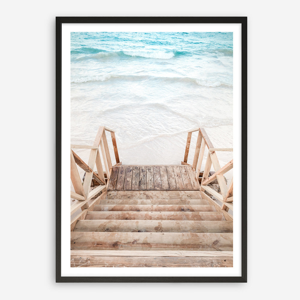 Ocean Beach Stairs Photo Art Print