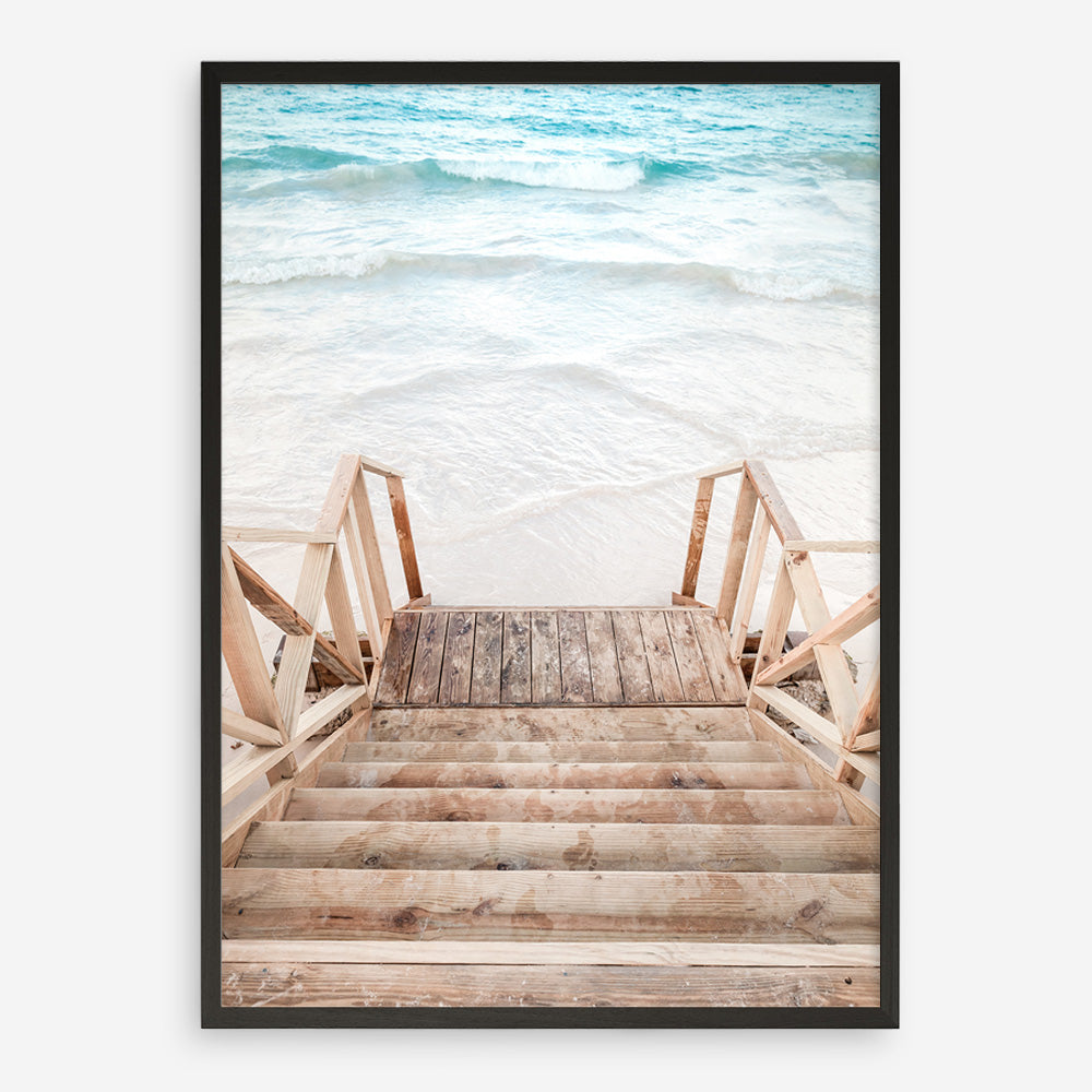 Ocean Beach Stairs Photo Art Print