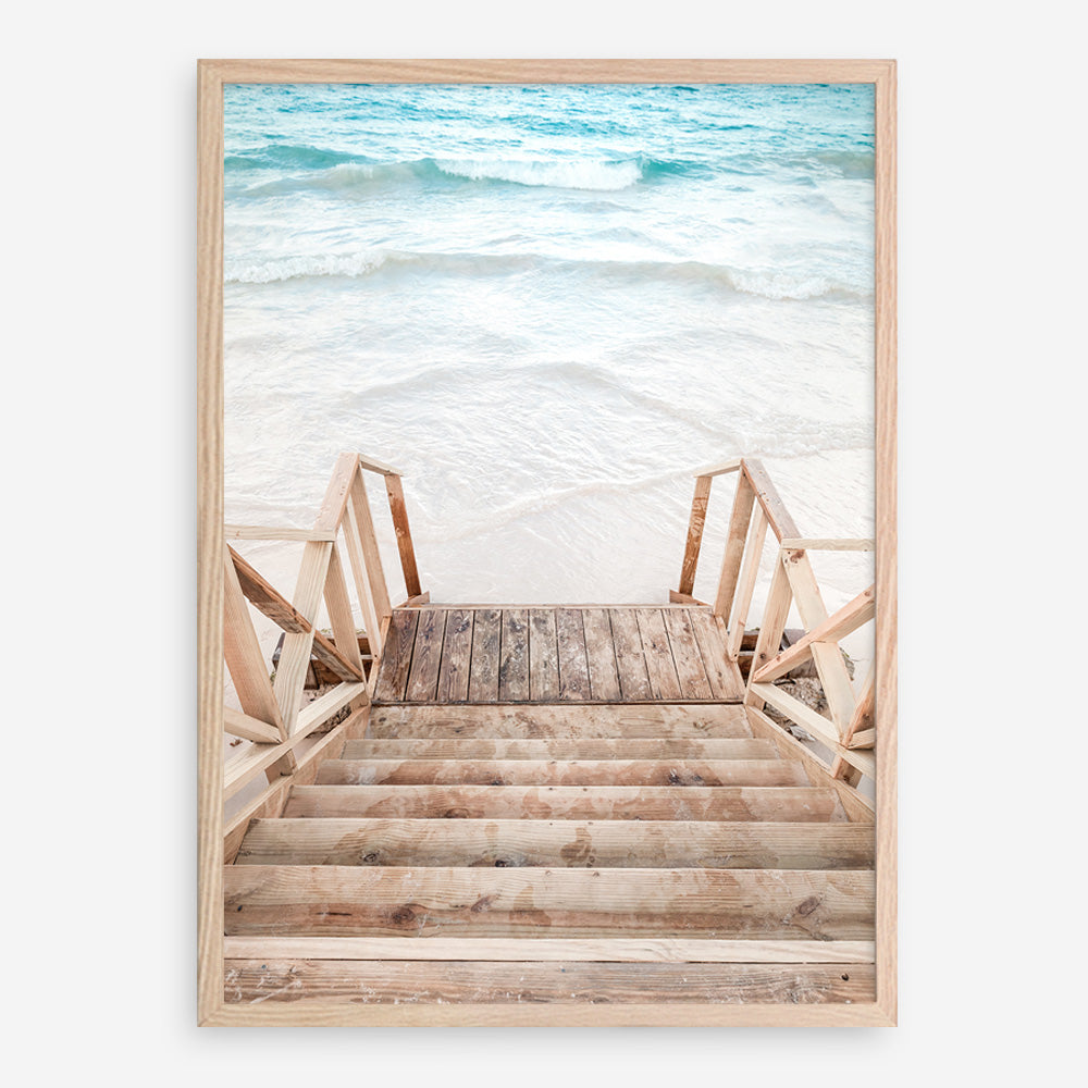 Ocean Beach Stairs Photo Art Print