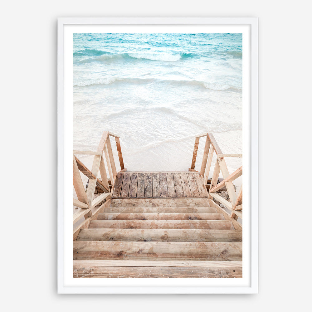 Ocean Beach Stairs Photo Art Print