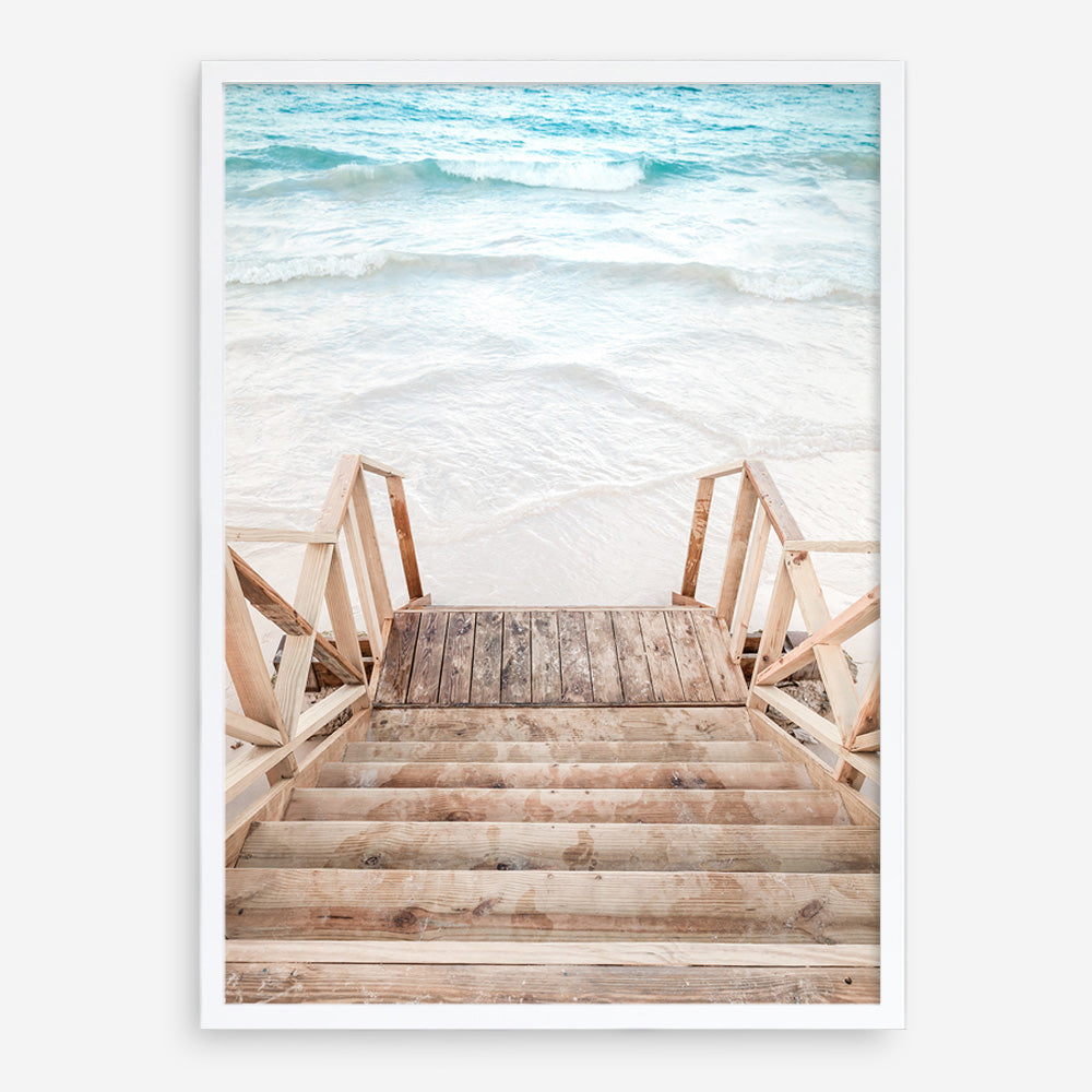 Ocean Beach Stairs Photo Art Print