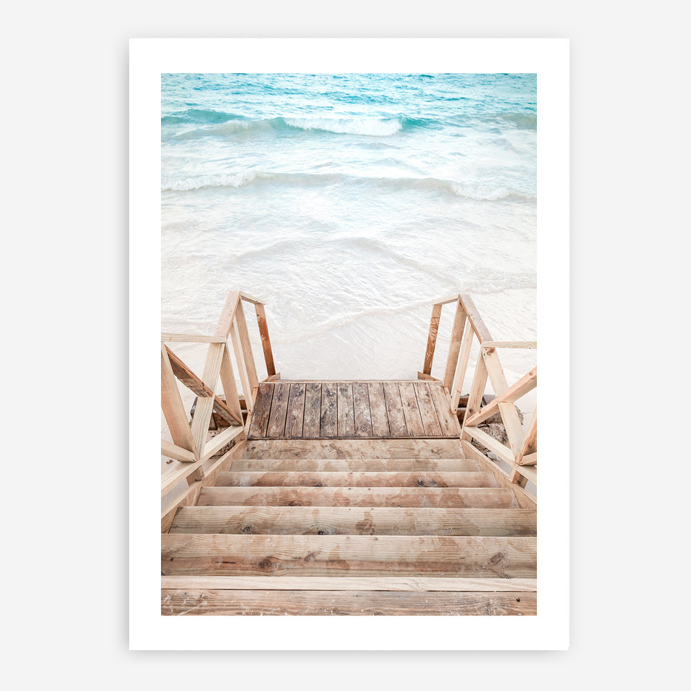 Ocean Beach Stairs Photo Art Print