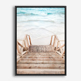 Ocean Beach Stairs Photo Canvas Print