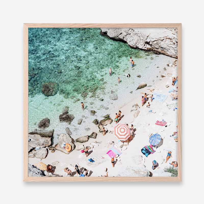 Salento Beach Day Swims I (Square) Photo Art Print