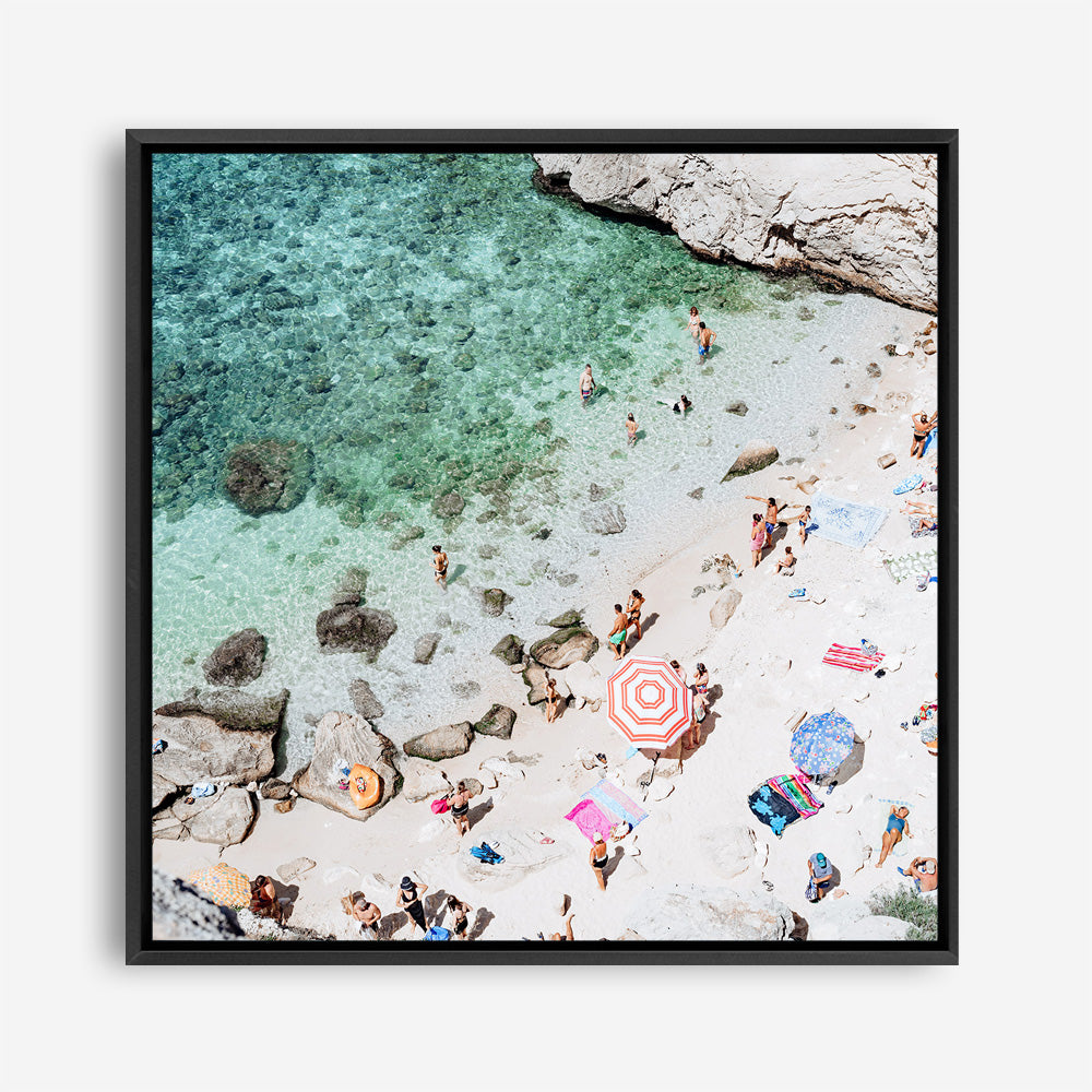 Salento Beach Day Swims I (Square) Photo Canvas Print