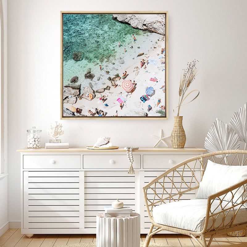 Salento Beach Day Swims I (Square) Photo Canvas Print