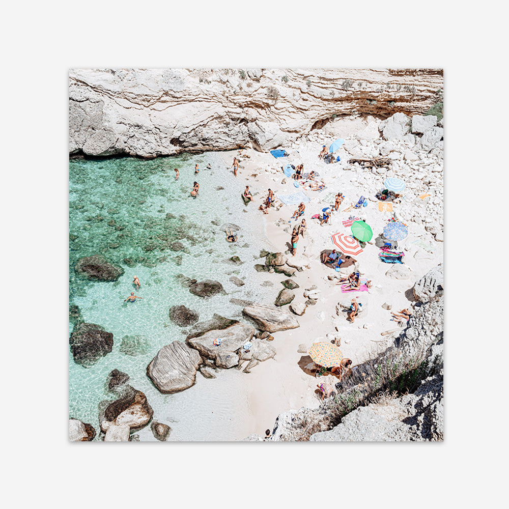 Salento Beach Day Swims II (Square) Photo Art Print