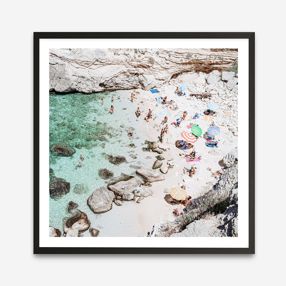 Salento Beach Day Swims II (Square) Photo Art Print