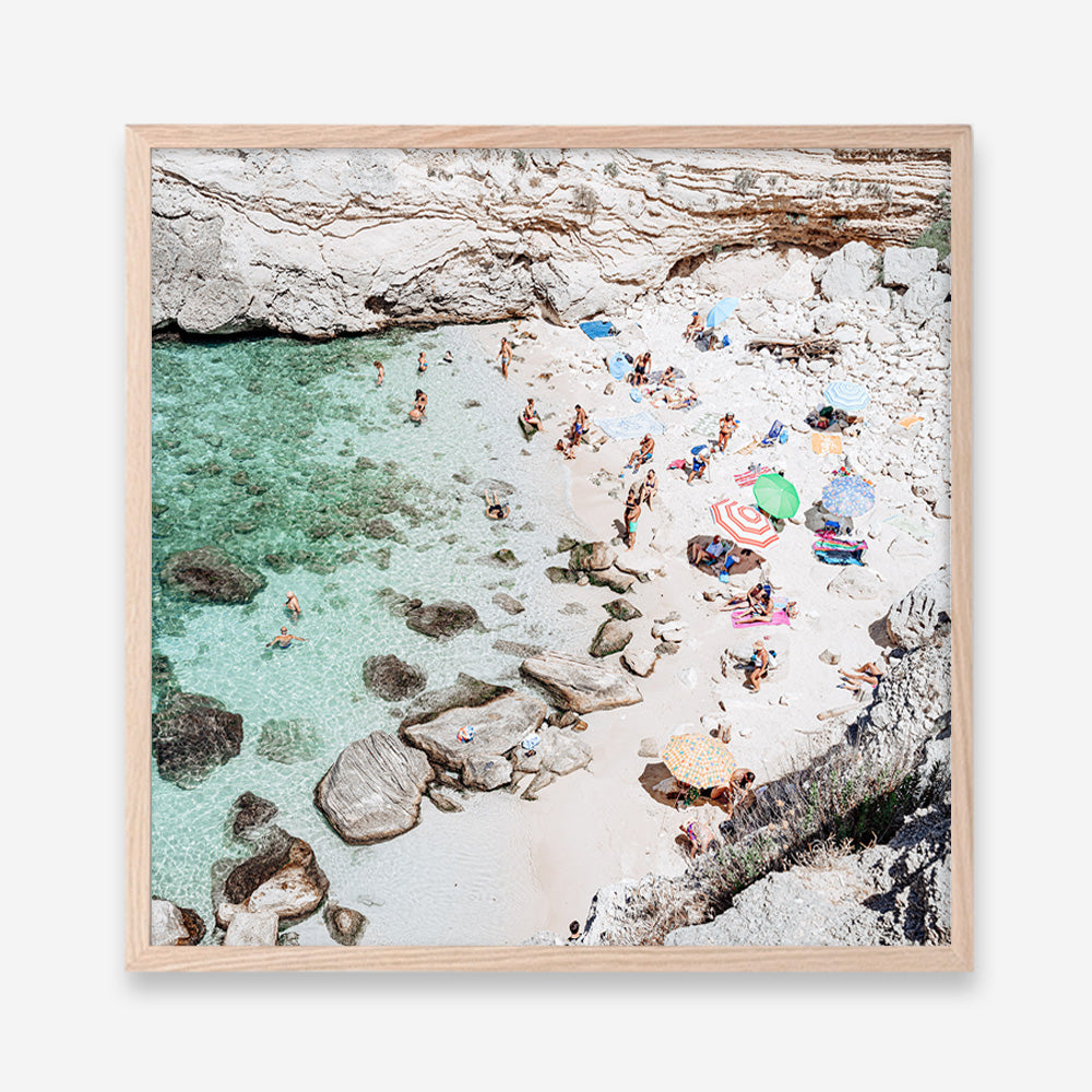 Salento Beach Day Swims II (Square) Photo Art Print