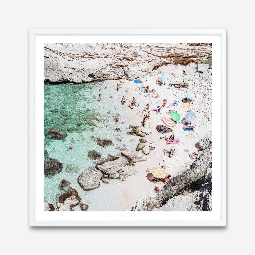 Salento Beach Day Swims II (Square) Photo Art Print
