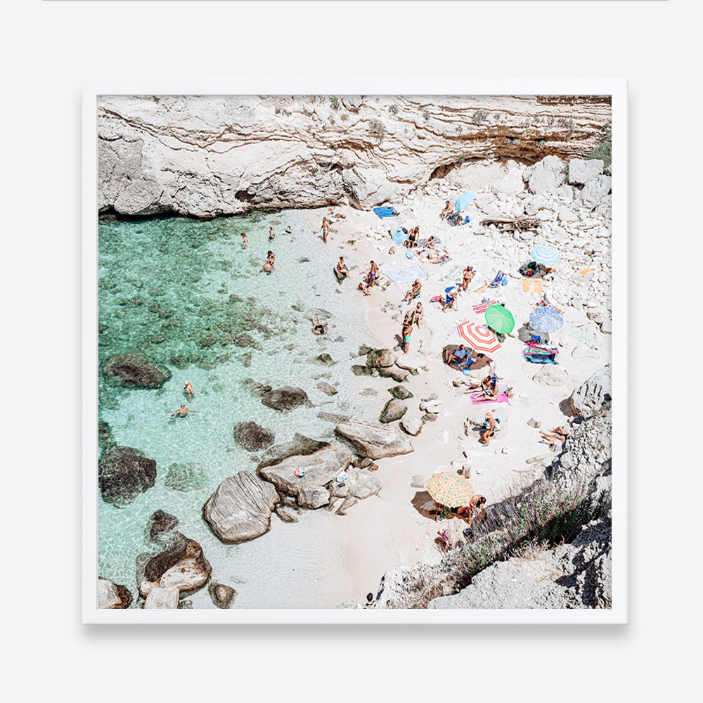 Salento Beach Day Swims II (Square) Photo Art Print