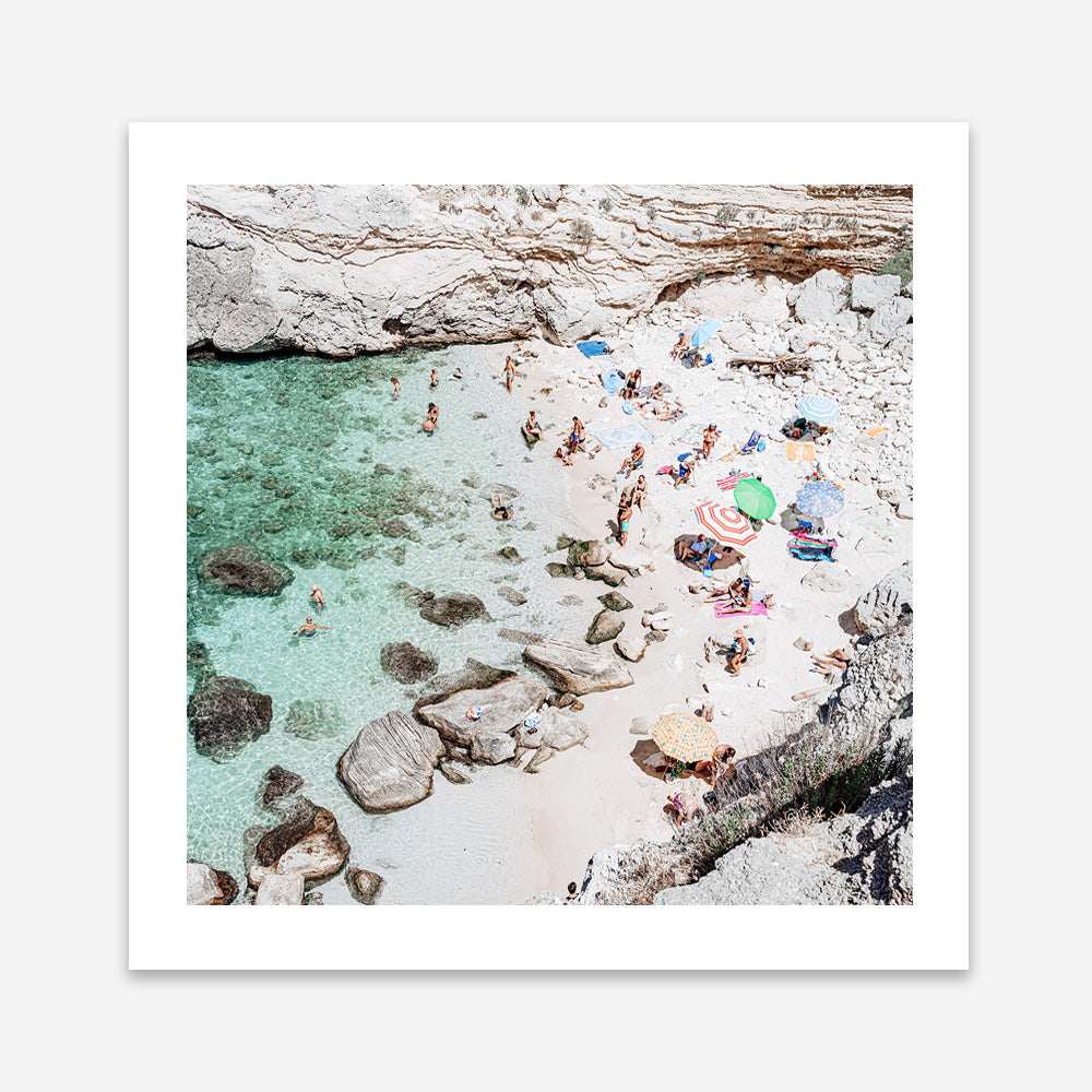 Salento Beach Day Swims II (Square) Photo Art Print