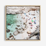 Salento Beach Day Swims II (Square) Photo Canvas Print