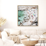 Salento Beach Day Swims II (Square) Photo Canvas Print