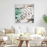 Salento Beach Day Swims II (Square) Photo Canvas Print