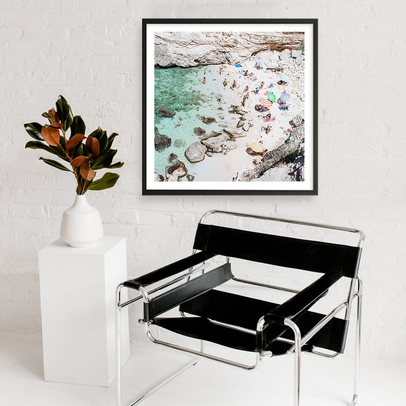 Salento Beach Day Swims II (Square) Photo Art Print