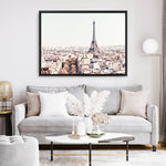 Shop Paris Skyline Photo Canvas Print an Eiffel Tower France themed photography framed stretched canvas print from The Print Emporium wall artwork collection - Buy Australian made prints for the home and your interior decor space, TPE-297-CA-35X46-NF