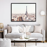 Shop Paris Skyline Photo Canvas Print an Eiffel Tower France themed photography framed stretched canvas print from The Print Emporium wall artwork collection - Buy Australian made prints for the home and your interior decor space, TPE-297-CA-35X46-NF