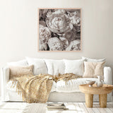 White Peony Buds (Square) Art Print