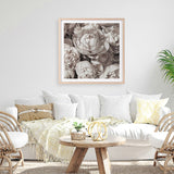 White Peony Buds (Square) Art Print