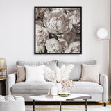 White Peony Buds (Square) Canvas Print