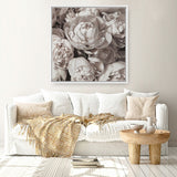 White Peony Buds (Square) Canvas Print