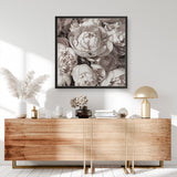 White Peony Buds (Square) Art Print