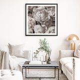 White Peony Buds (Square) Art Print