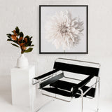 Cream White Dahlia Flower (Square) Art Print