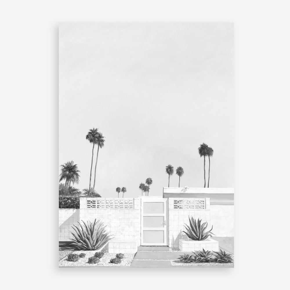 Palm Springs Doorway 3 B&W Art Print
