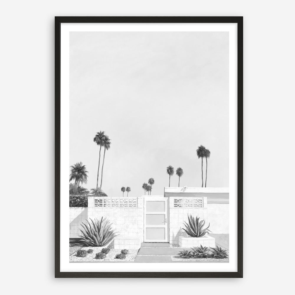 Palm Springs Doorway 3 B&W Art Print