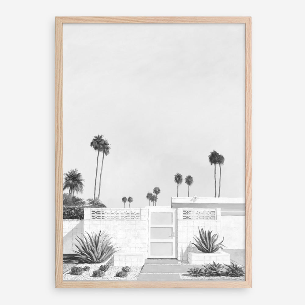 Palm Springs Doorway 3 B&W Art Print