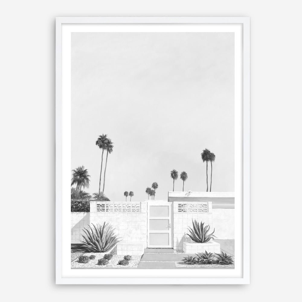 Palm Springs Doorway 3 B&W Art Print