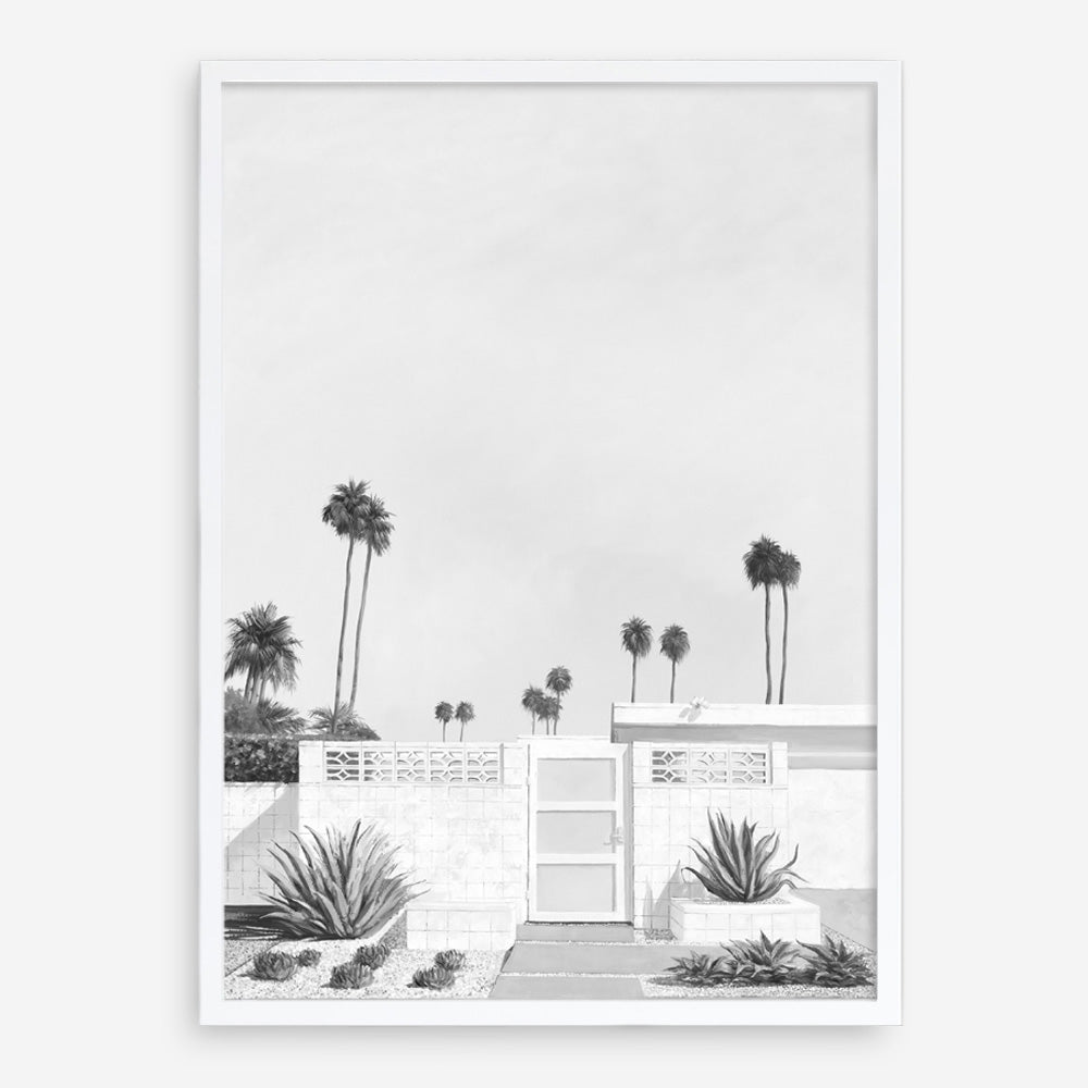 Palm Springs Doorway 3 B&W Art Print