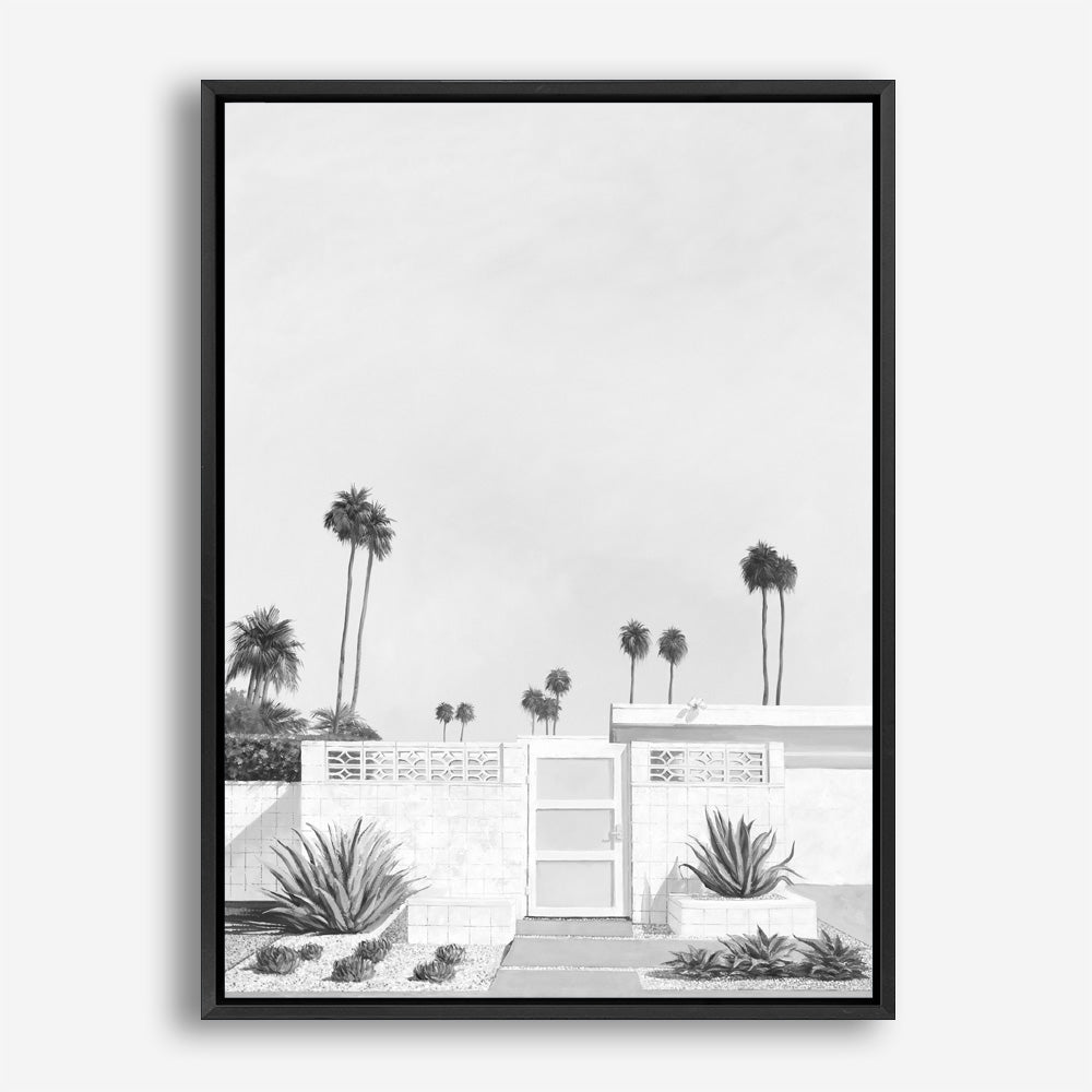 Palm Springs Doorway 3 B&W Canvas Print